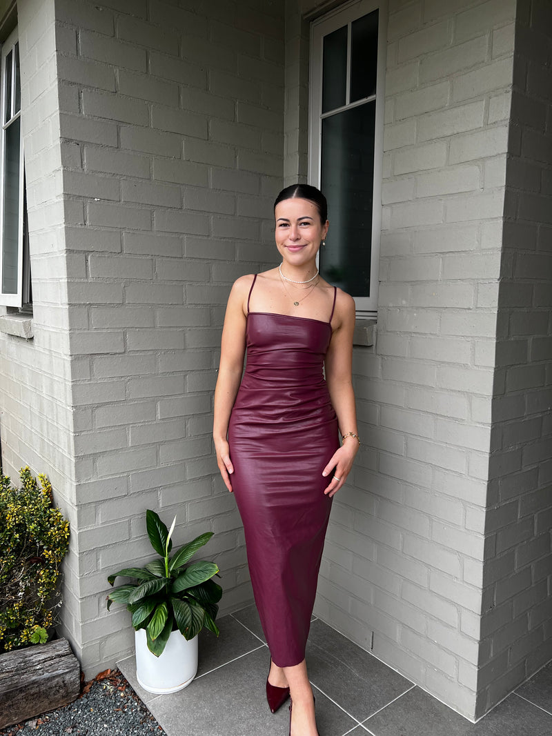 Theodore Faux Leather Midi