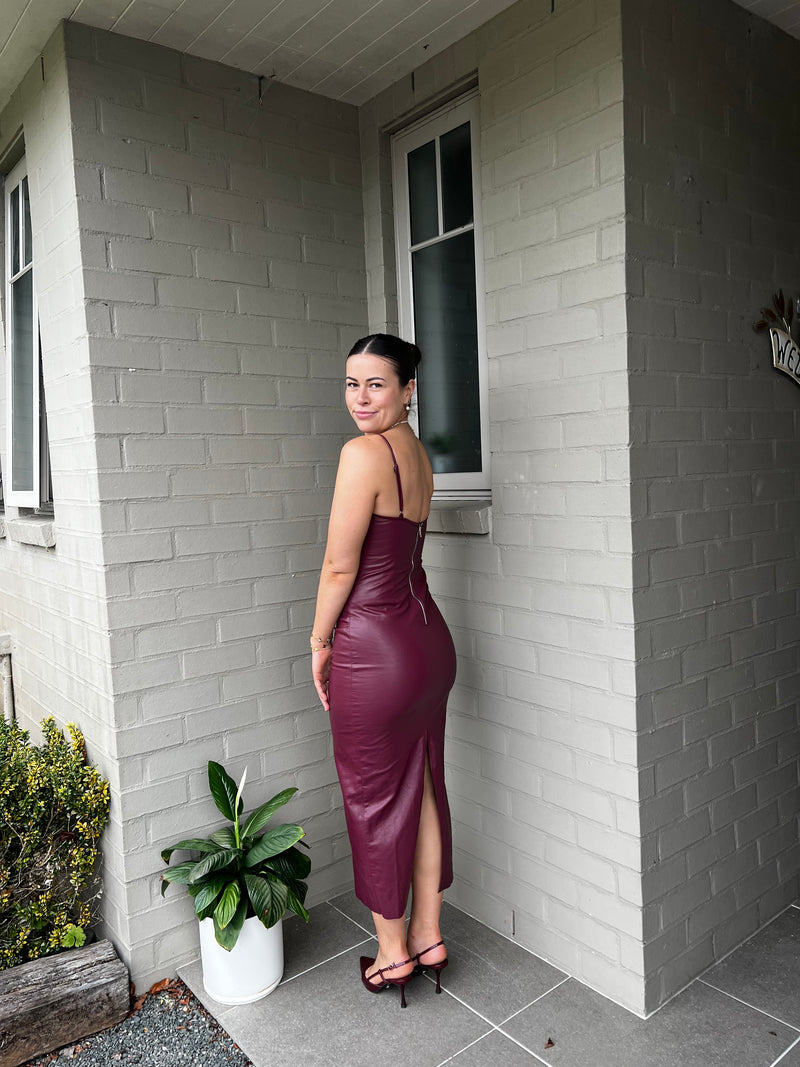 Theodore Faux Leather Midi