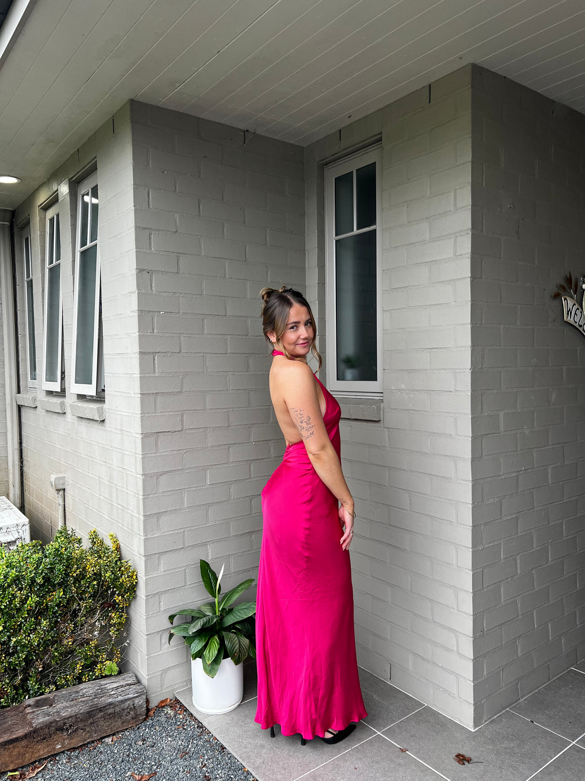 Rinna Satin Halter Maxi Dress