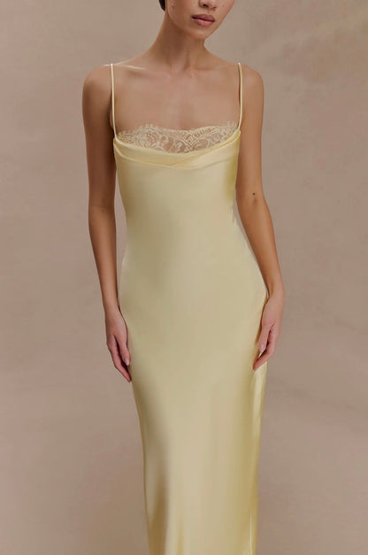 Isadora Lace & Satin Maxi Dress