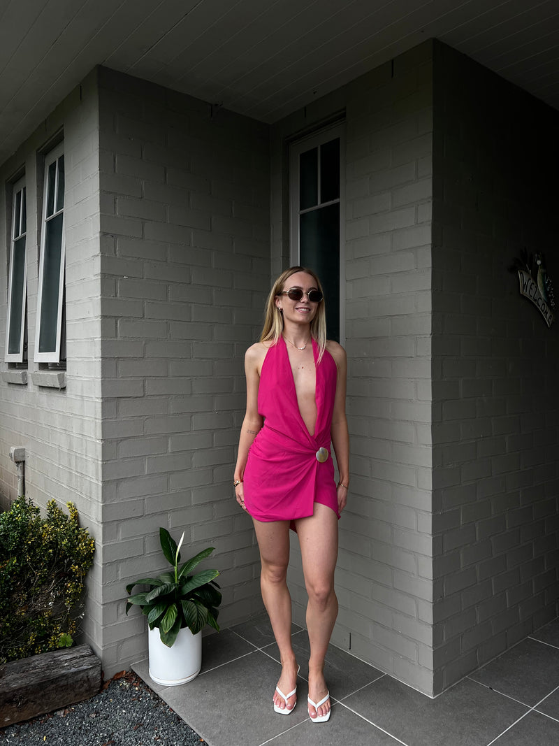 Elenora Plunge Mini Dress