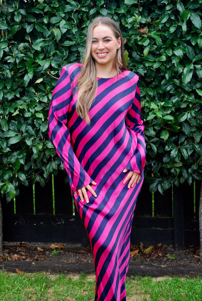 Two Tone Striped Maxi Dress