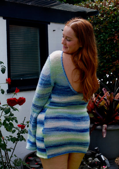 Long Sleeve Knitted Soft Stripe Mini