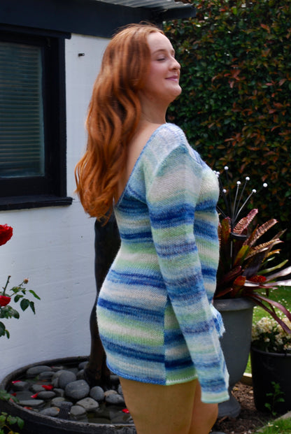 Long Sleeve Knitted Soft Stripe Mini