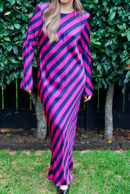 Two Tone Striped Maxi Dress
