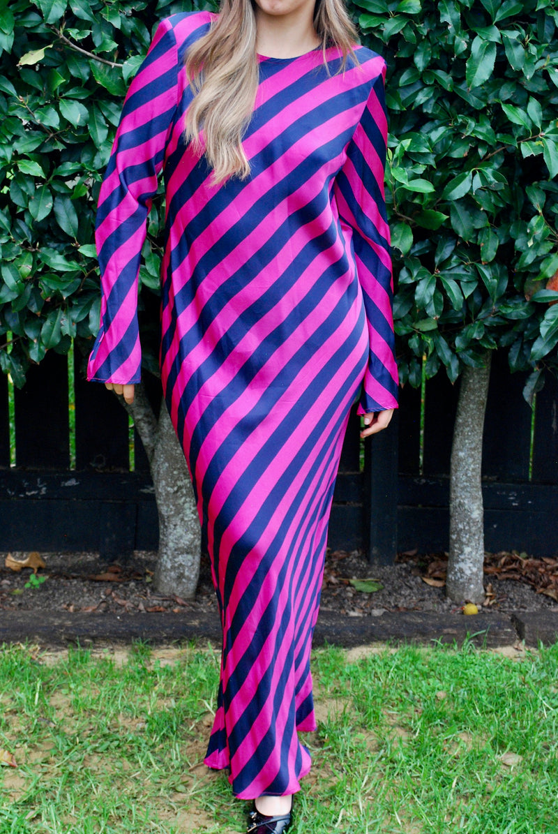 Two Tone Striped Maxi Dress