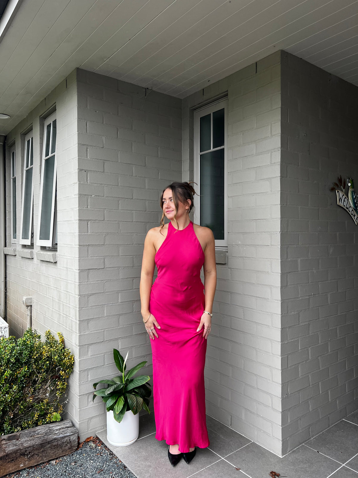 Rinna Satin Halter Maxi Dress