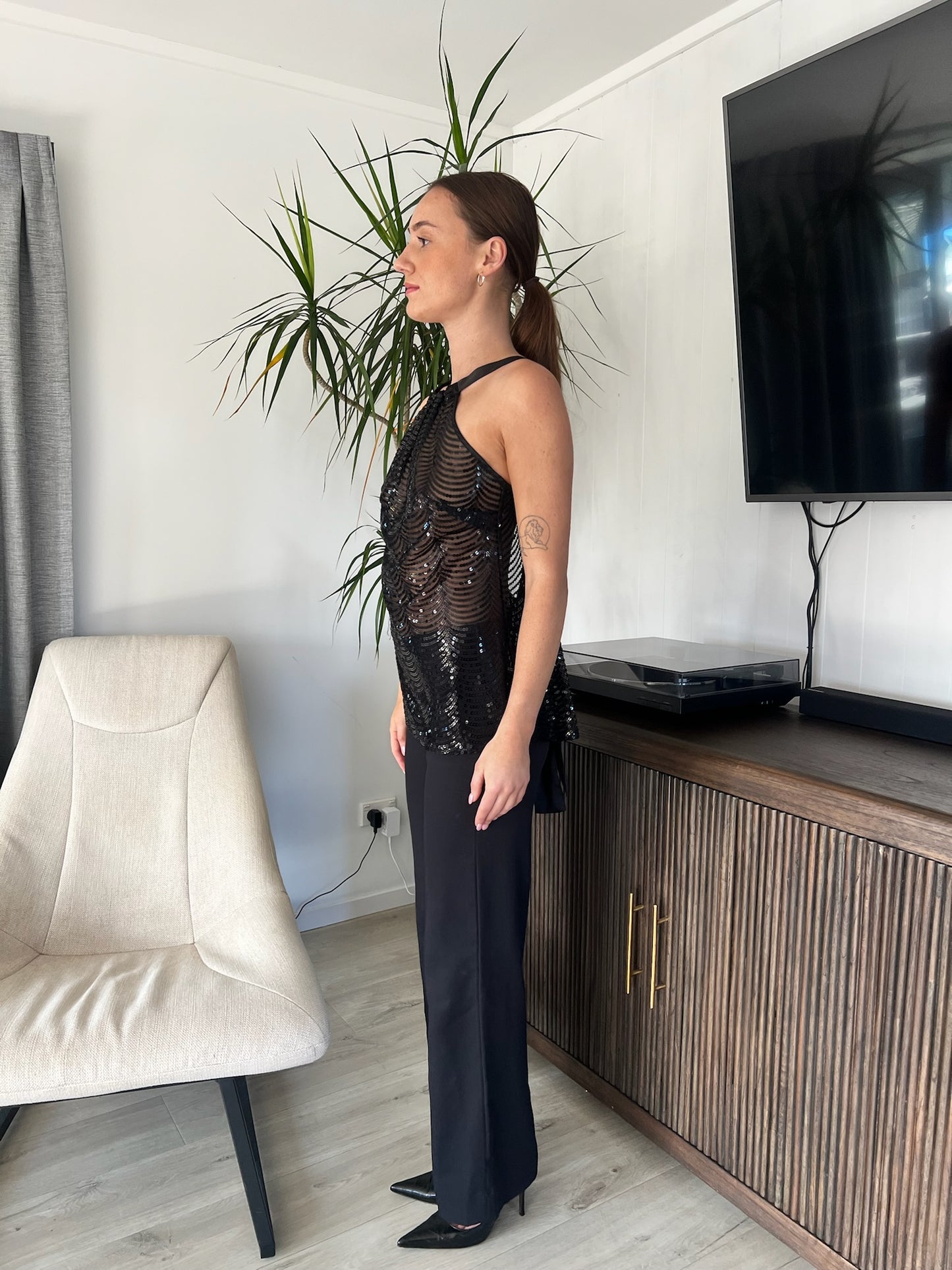 Sparkly Bow Halter Top / 6-12