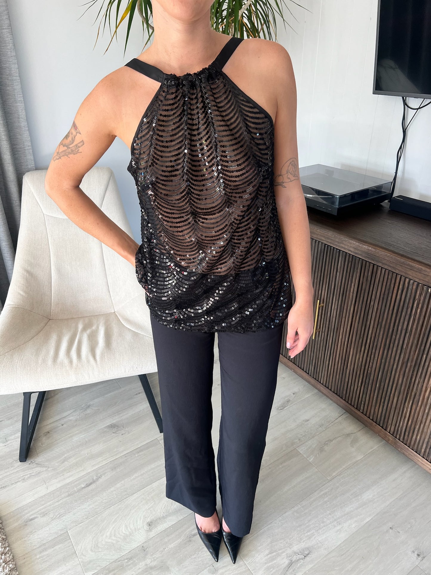 Sparkly Bow Halter Top / 6-12