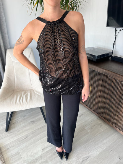 Sparkly Bow Halter Top