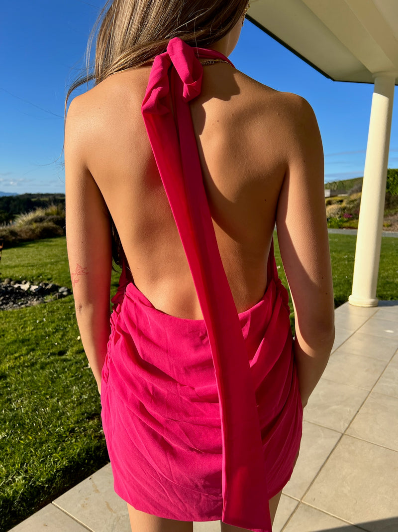 Elenora Plunge Mini Dress