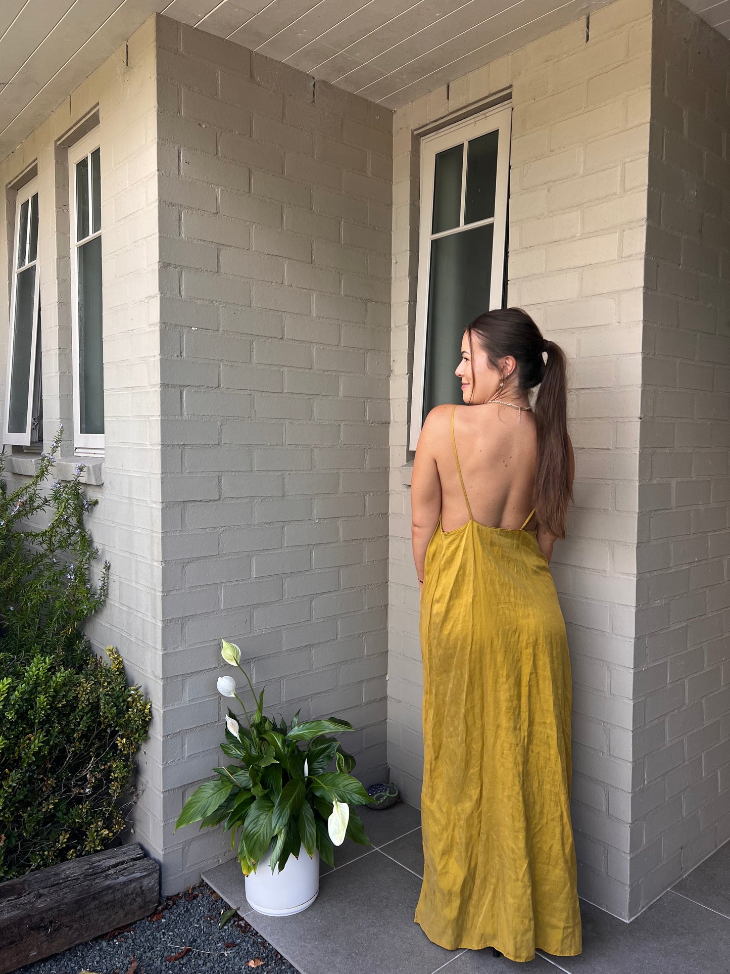 Gold Slip Maxi Dress / 6-12