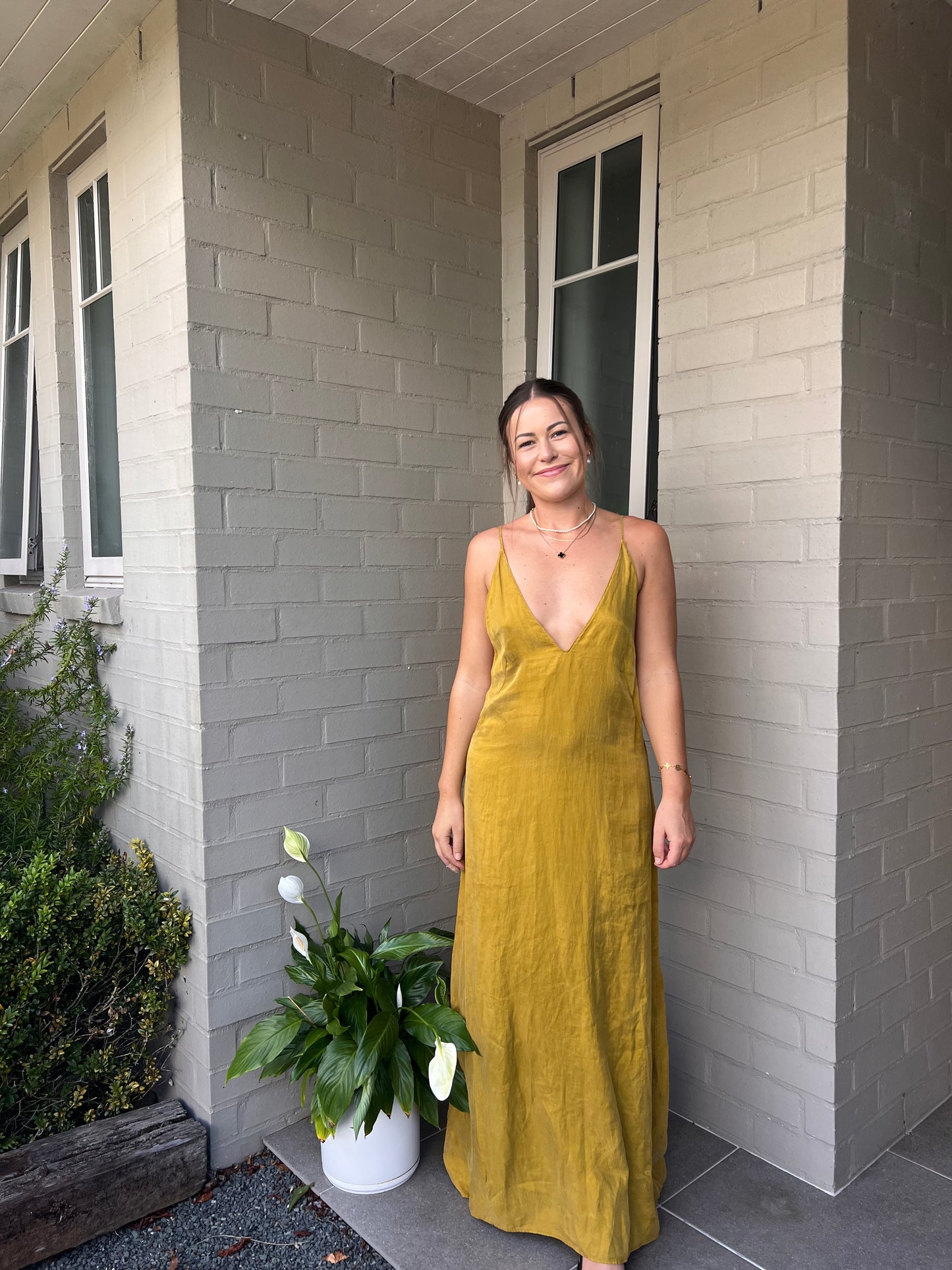 Gold Slip Maxi Dress / 6-12