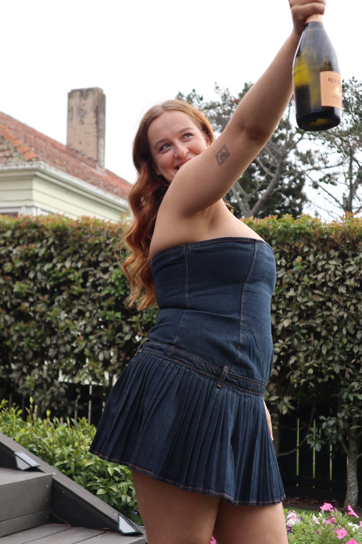 In Bloom Denim Mini Dress / 14