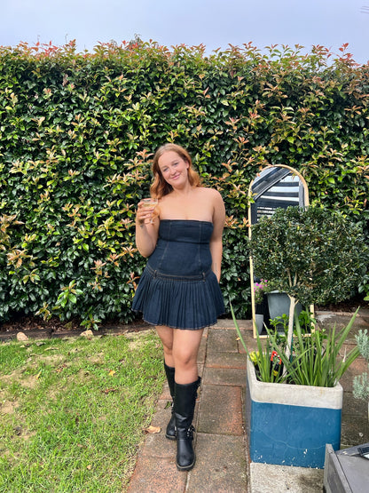 In Bloom Denim Mini Dress