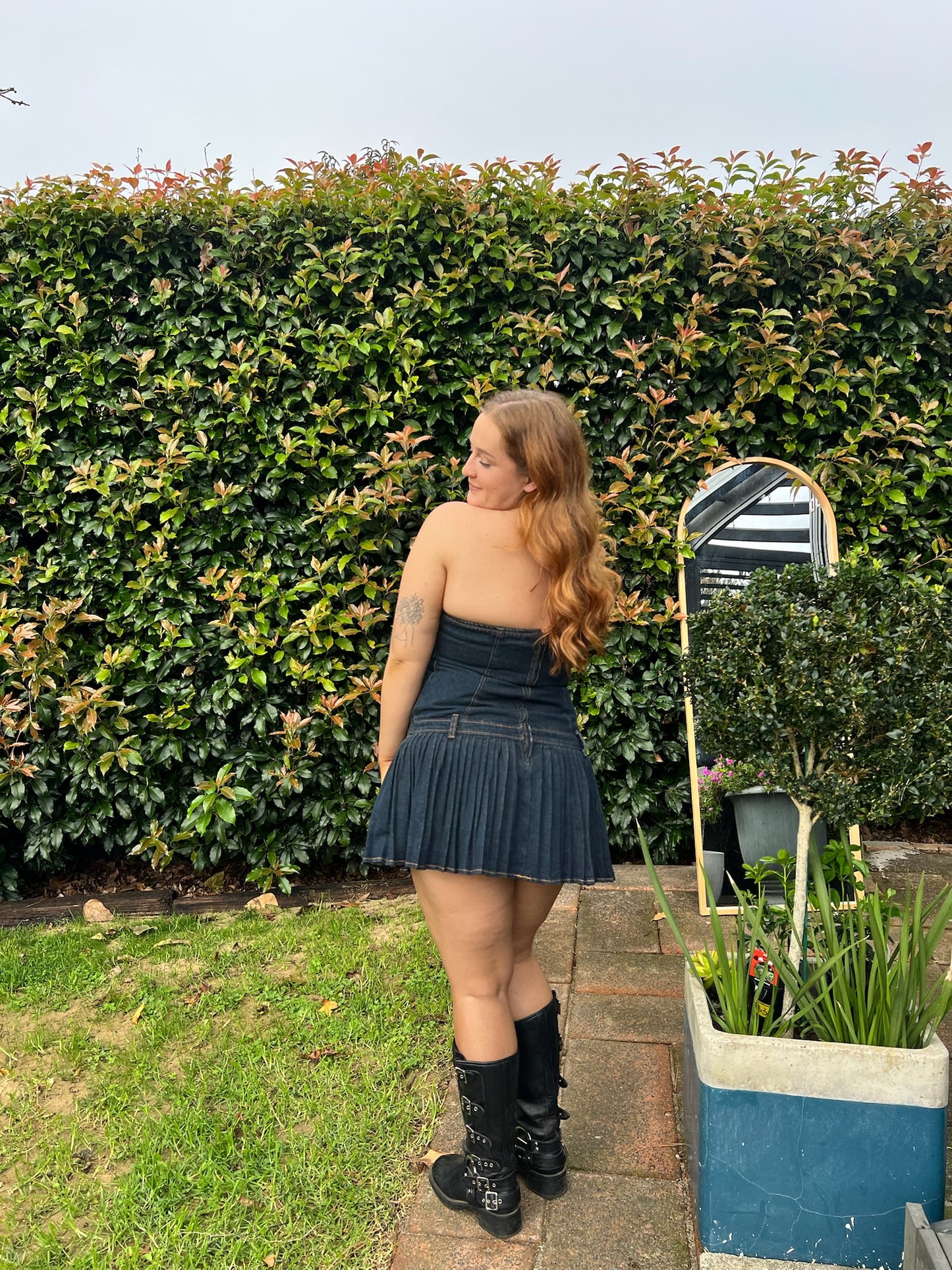 In Bloom Denim Mini Dress / 14